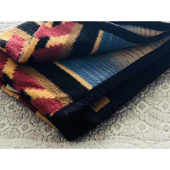 Vtg BIEDERLACK Blanket Throw Western Native Aztec Southwestern Thunderbird Eagle - Picture 12 of 14